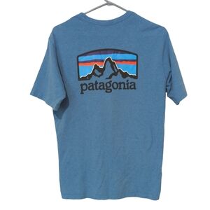 Patagonia Men’s Fitz Roy Horizons Icon Responsibili-tee Tshirt Navy Size XS-346
